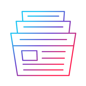 Contorno negro de una serie de periódicos apilados